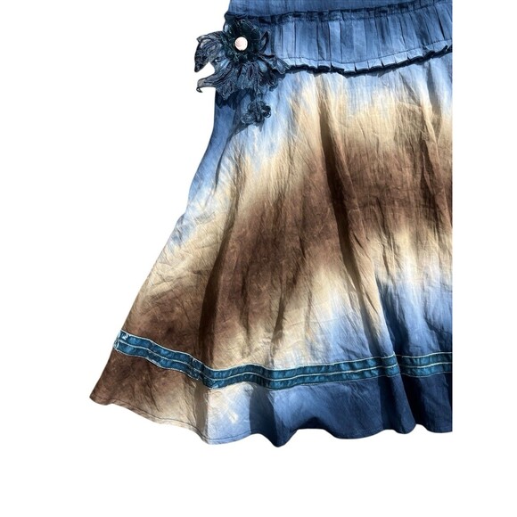 Vtg Domin y2k dark fairy grunge dress blue brown Hippie Tie Dye - Picture 4 of 15
